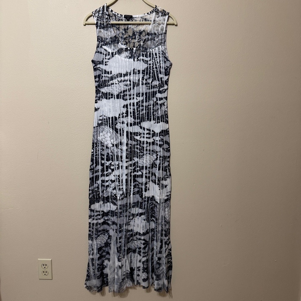 Komarov White Black Python Plisse Print Pleated M… - image 1